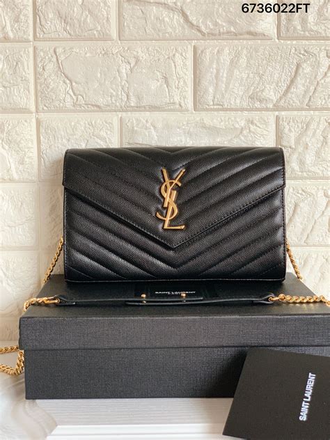 ysl purse black and gold|YSL black purse with chain.